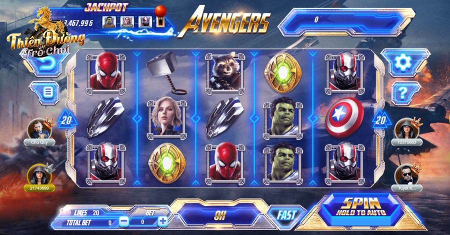 Avengers là tựa game sở hữu đến cuộn quay 3x5 và 20 dòng thanh toán